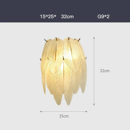 DecorBites™ Glass Feather LED Hanging Chandelier for Foyer