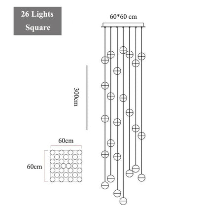 DecorBites™ Crystal LED Chandelier: Modern Luxury Pendant Lights for Staircase, Bedroom, and Living Room