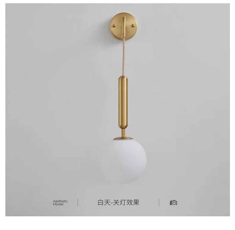 DecorBites™ Glass Ball LED Wall Sconce: Modern Nordic Minimalist Lighting for Living Bedroom Décor
