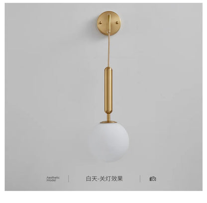 DecorBites™ Glass Ball LED Wall Sconce: Modern Nordic Minimalist Lighting for Living Bedroom Décor