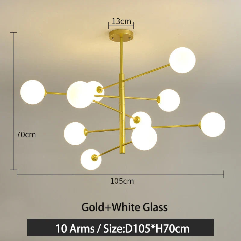 ثريا DecorBites™ G9 LED باللونين الأسود والذهبي لغرفة المعيشة وغرفة النوم وإضاءة معلقة حديثة