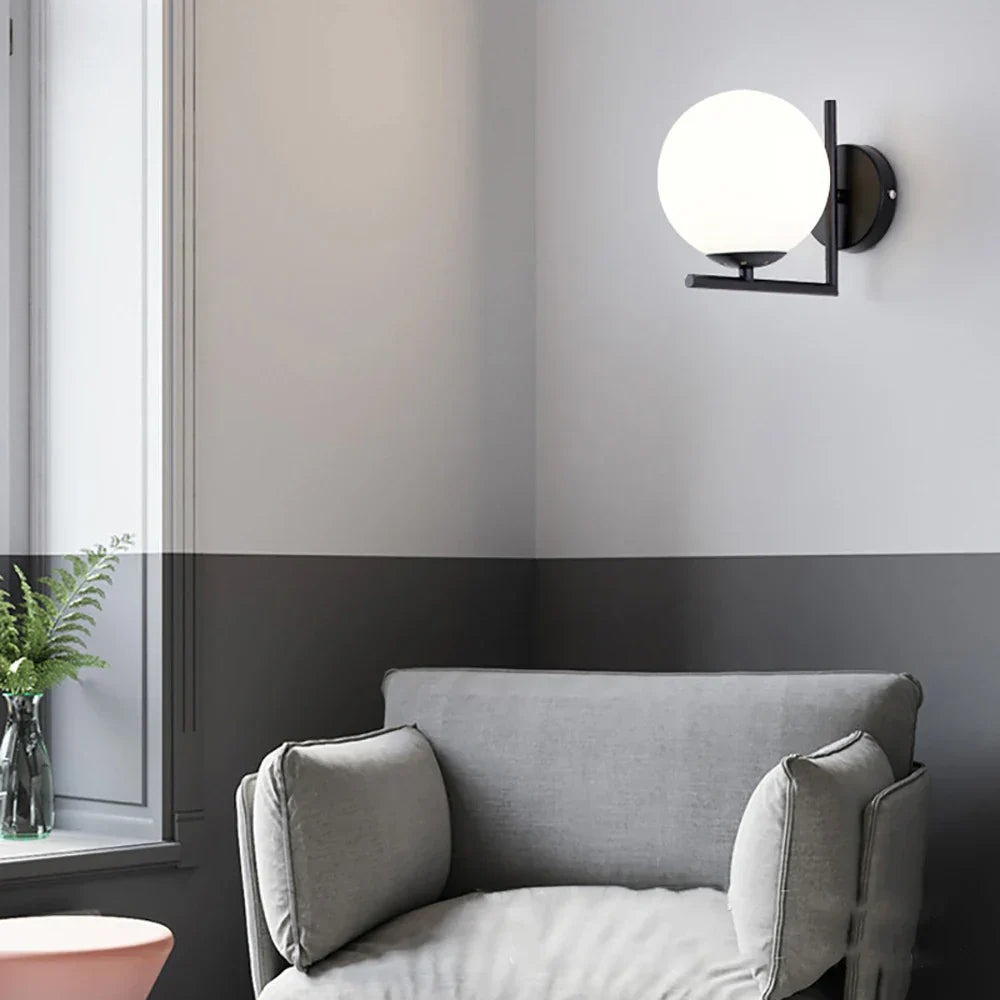ديكوربايتس™ مصباح حائط LED على شكل كرة زجاجية للممر أو غرفة النوم أو غرفة المعيشة