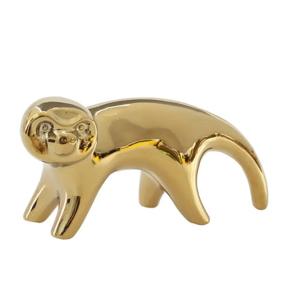 DecorBites™ Gold Camel Ceramic Figurines, Bird Ornaments, Home Decor Accessories