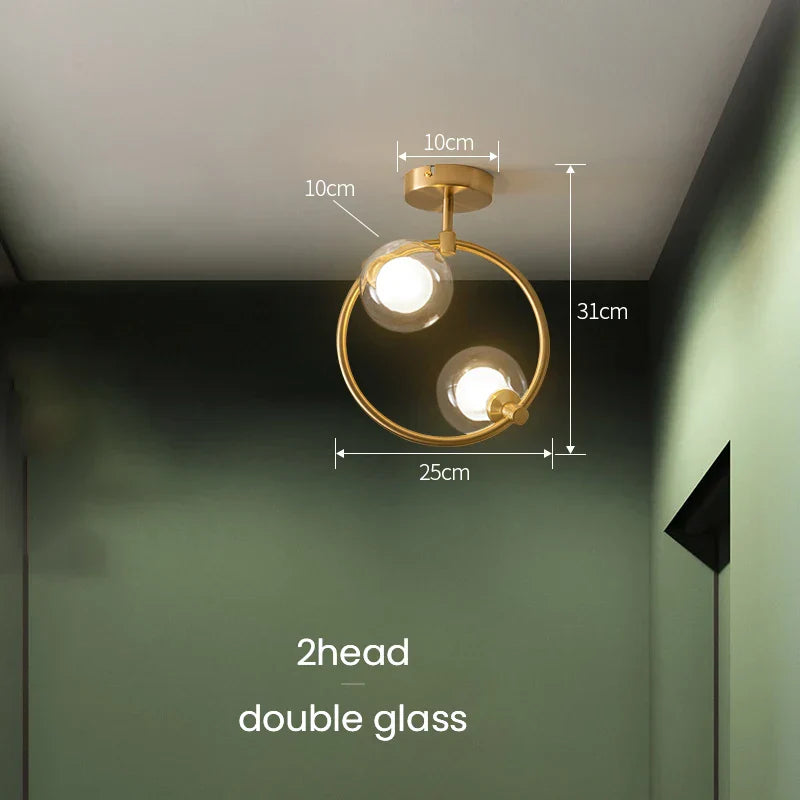 DecorBites™ Gold Glass Ball Chandelier for Living Room Kitchen Bedroom - 220V 110V