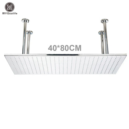 رأس دش DecorBites™‎ بإضاءة LED مقاس 16×32 بوصة - تصميم مربع فاخر متغير الألوان