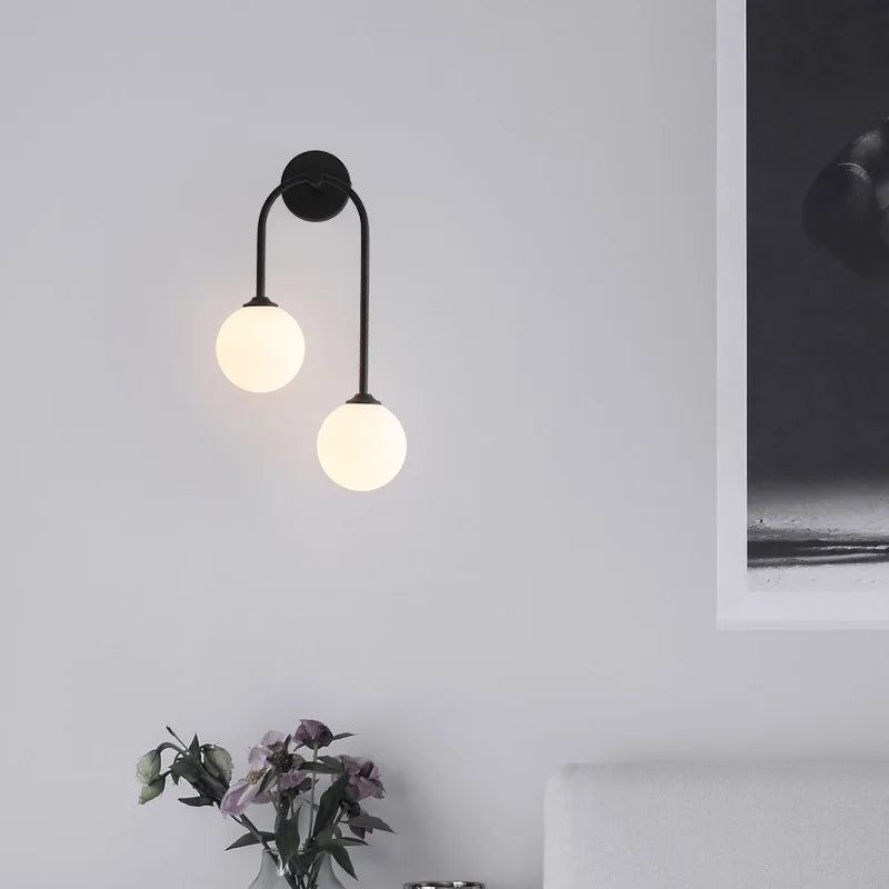 DecorBites™ Gold Glass Ball Wall Sconce | Modern Nordic Bedside Lighting for Bedroom