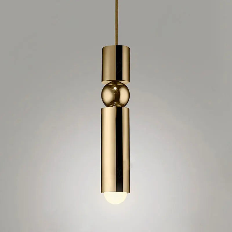 DecorBites™ Golden Cylinder Pipe LED Pendant Light - Modern Nordic Design