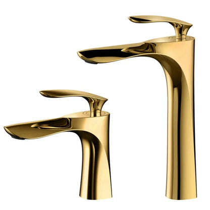DecorBites™ Gold Basin Faucet with Single Handle Hot & Cold Water Mixer Deck Mount