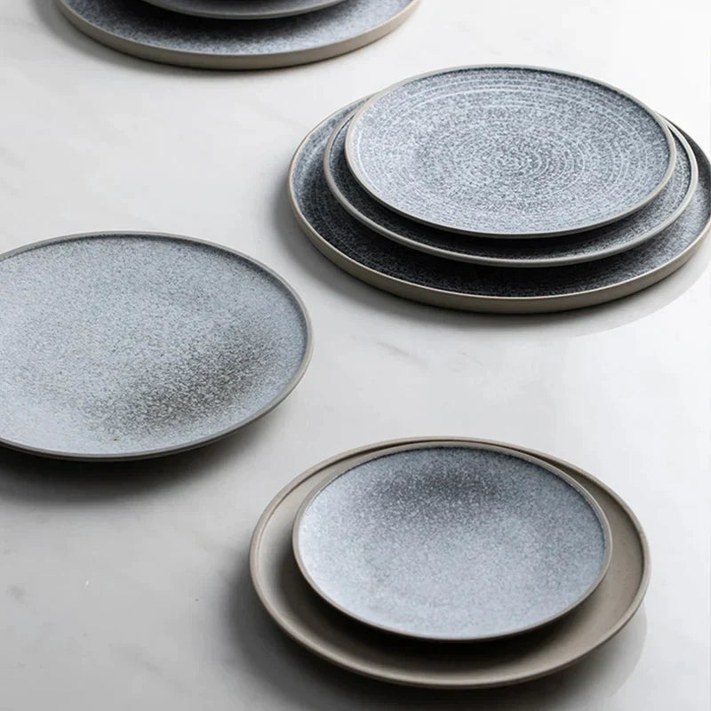 DecorBites™ Ceramic Dinner Plate Set - Stone Inspired Design