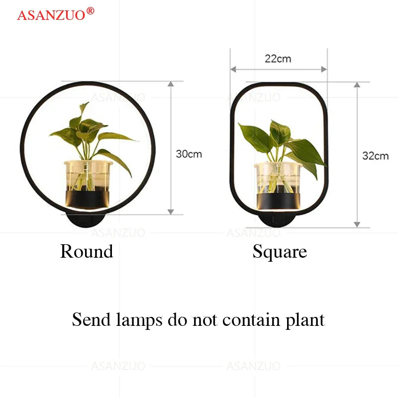 DecorBites™ LED Plant Wall Lamps: Modern Creative Home Decor Lighting Fixtures