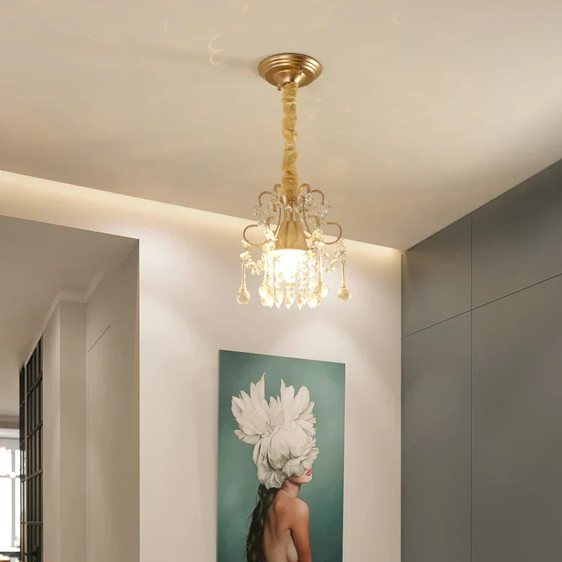 Gold Crystal Ceiling Chandelier 45x35cm Premium