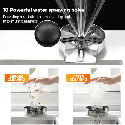 DecorBites™ Glass Rinser: Automatic Cup Washer for Home Sink, Coffee Bar, Kitchen Accessories