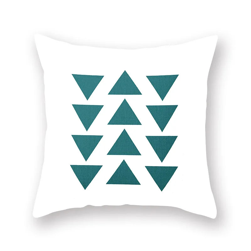 DecorBites™ Green Geometric Pillowcase - Nordic Classic Design for Home Decor and Comfort