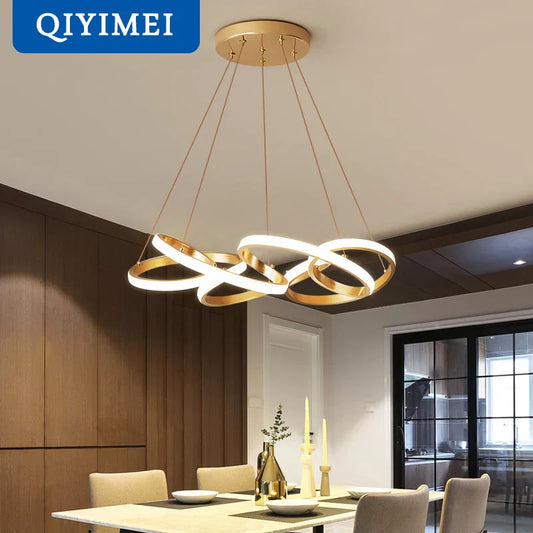 DecorBites™ Gold Plated LED Pendant Lights for Dining Kitchen Bedroom Study Room Lighting