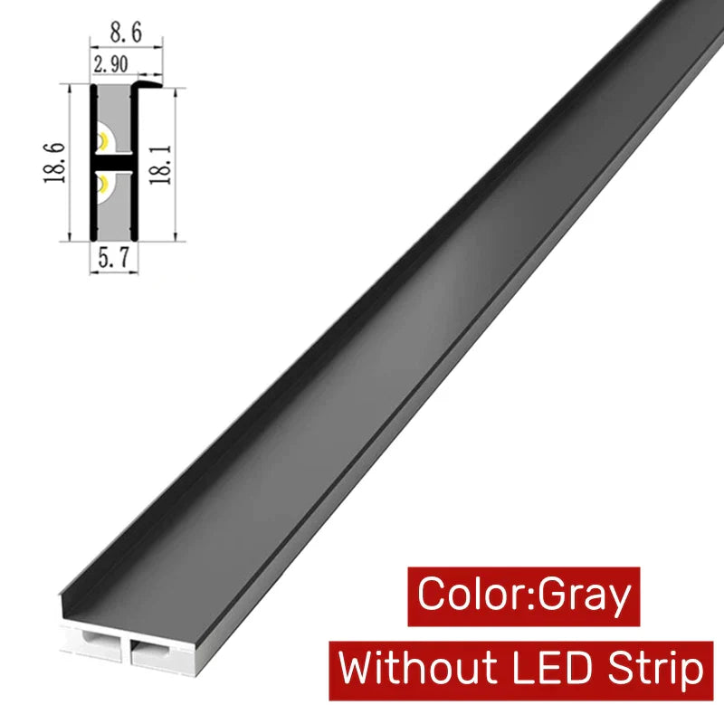Lámpara de Capa de Gabinete LED Decorbites™: Perfiles de Aluminio Ultradelgados, Luz Trasera Arriba y Abajo, Tablero de 18 mm.