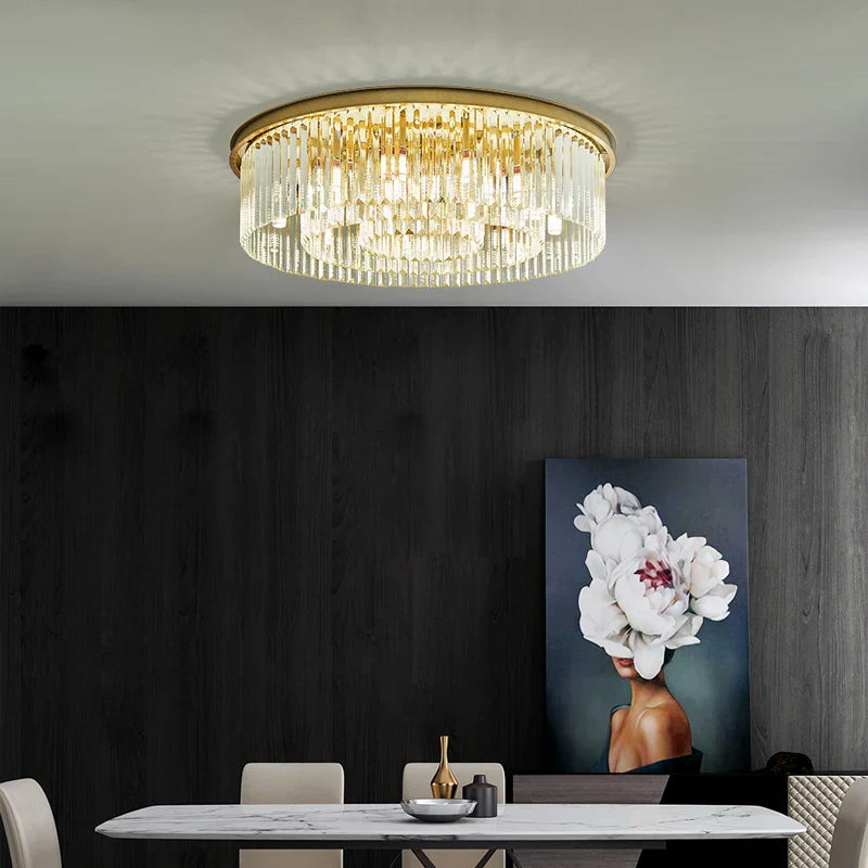 DecorBites™ Crystal LED Ceiling Chandelier for Modern American Minimalist Décor