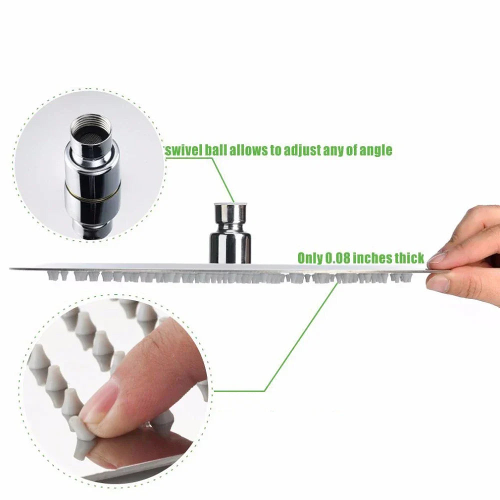 مجموعة صنبور دش مطري كبير من DecorBites™ مقاس 16 بوصة مع دش يدوي وصنبور نحاسي