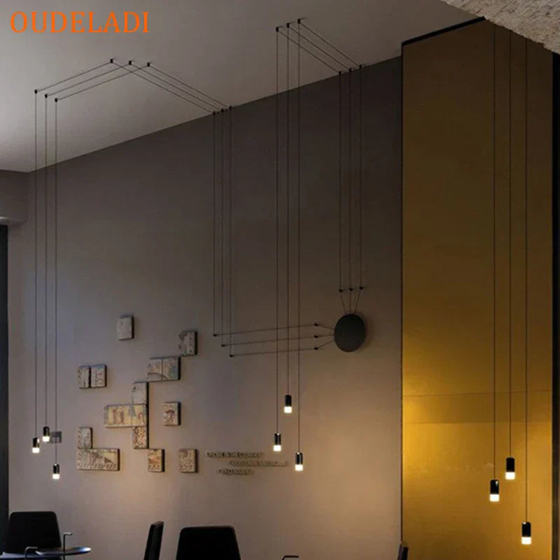 Lámpara de pared colgante LED negra DecorBites™ de estilo industrial retro