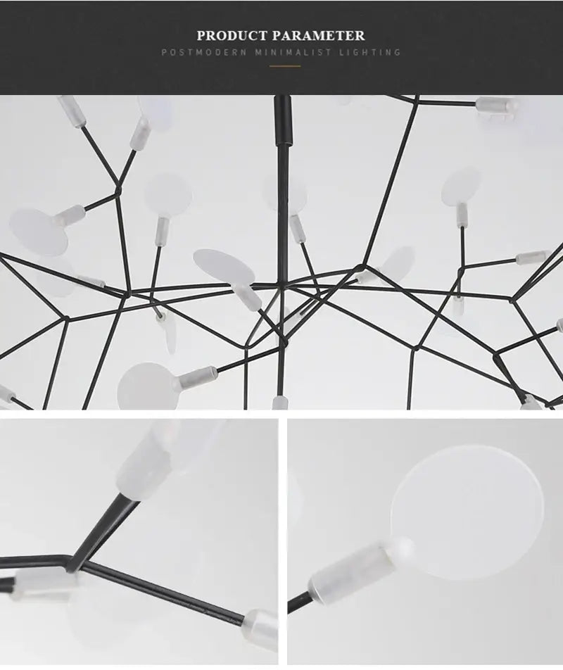 DecorBites™ Branch Design Nordic Chandelier - Rose Gold/Black