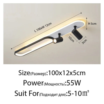 DecorBites™ Acrylic LED Chandelier with Spotlights, Black/Gold, Living Room Bedroom Lighting