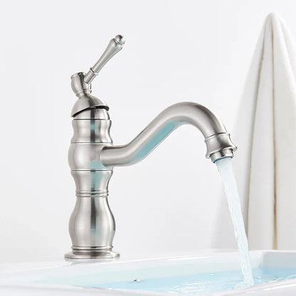 DecorBites™ Brass Basin Faucet with Swivel Spout & Single Handle Deck Mount