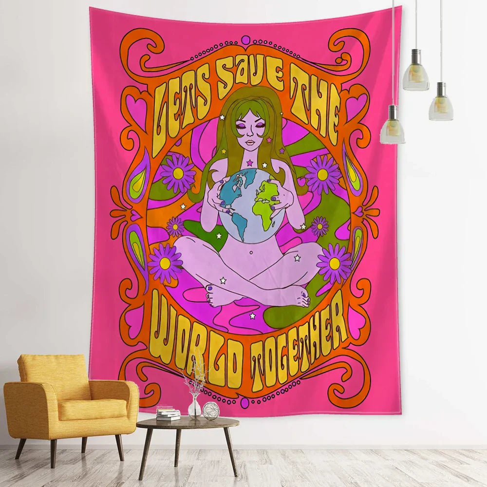 Rainbow Girl Tarot Card Tapestry Wall Hanging Room Decor Decobites