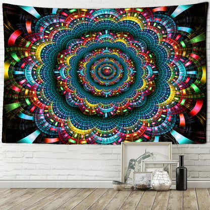 Decobites Psy Mandala Tapestry: Boho Room Decor & Camping Wall Hanging