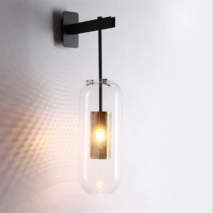DecorBites™ Gold Glass Wall Lamp: Post-modern E14 Industrial Sconce for Home Decor