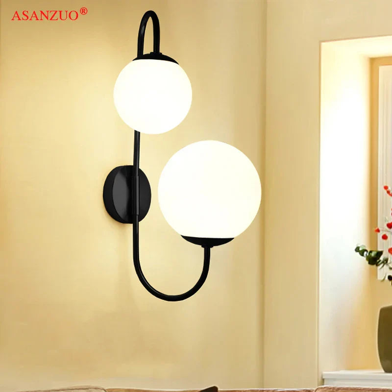 DecorBites™ Gold Glass Ball Wall Sconce LED Round Ball Wall Lamp