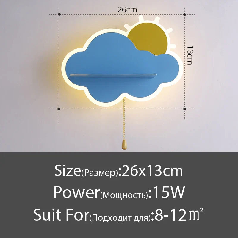DecorBites™ Cloud Wall Lamps: Modern Kids Room Lighting with Switch, Children's Bedroom Decor