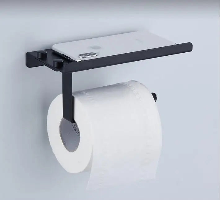 DecorBites™ Bathroom Paper Phone Holder Shelf Towel Rack Toilet Tissue Box Silver Gold