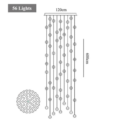 DecorBites™ Crystal LED Chandelier: Modern Luxury Pendant Lights for Staircase, Bedroom, and Living Room