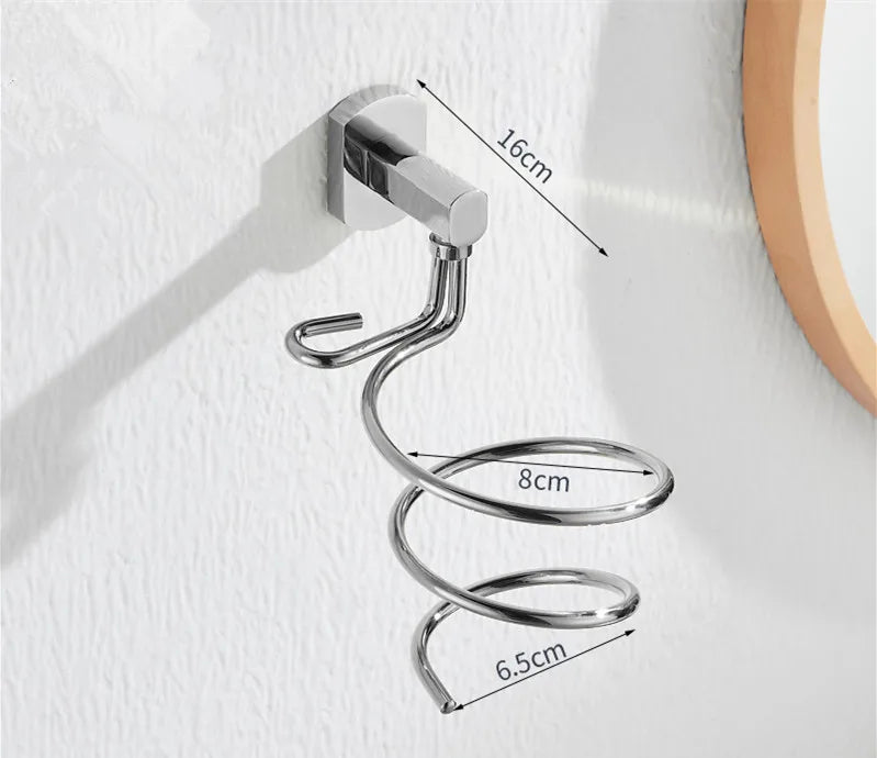 DecorBites™ Hair Care Organizer Wall Shelf - Gold Hair Dryer & Straightener Holder Rack