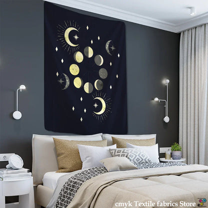 Decobites Moon Phase Tapestry Wall Hanging: Bohemian Hippie Home Decor