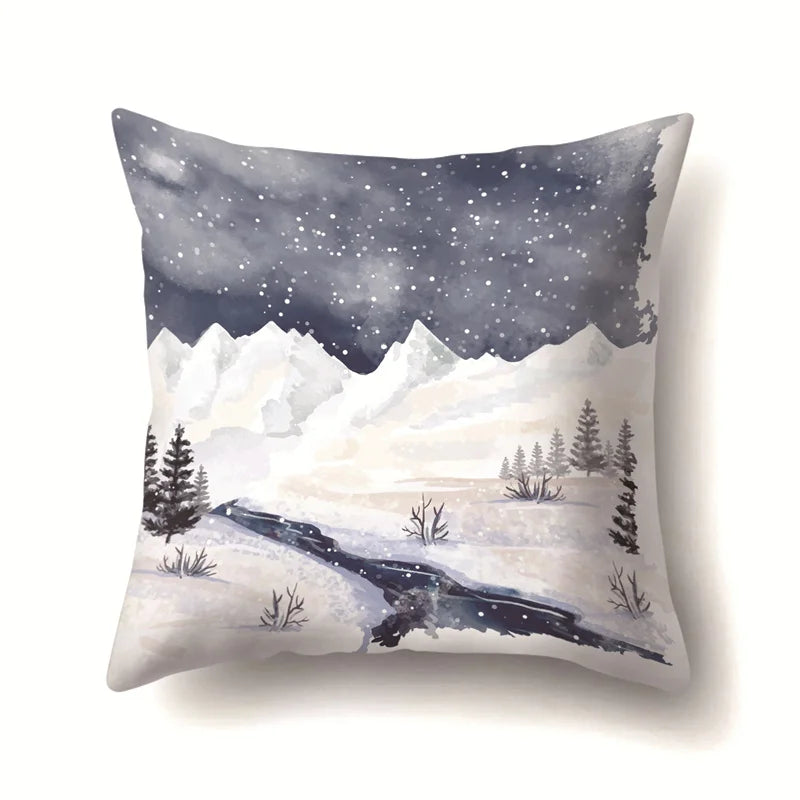 DecorBites™ Christmas Deer Snow Pillow Case