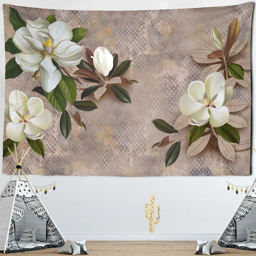 Decobites PlantFlower Tapestry Wall Hanging: Bohemian Hippie Room Decor