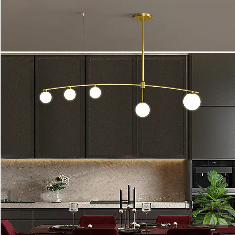 DecorBites™ Bubble Iron Chandelier: Minimalist Nordic Kitchen Restaurant Island Light