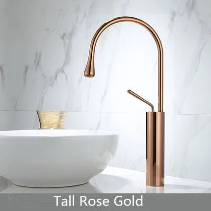 DecorBites™ Gold Brass Marble Basin Faucet Hot Cold Sink Mixer Tap