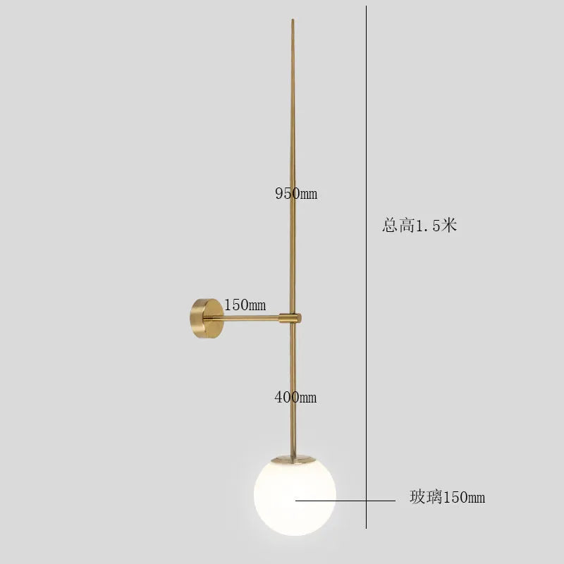 Lámpara de pared LED con bola de cristal DecorBites™ para una decoración minimalista moderna.