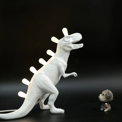 DecorBites™ Dino LED Desk Lamps - Jurassic Bedroom Bronto T-Rex Resin Dinosaur Home Decor Lighting