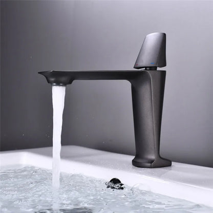 DecorBites™ Black Brass Bathroom Sink Faucet Hot Cold Mixer Deck Mounted Water Tap