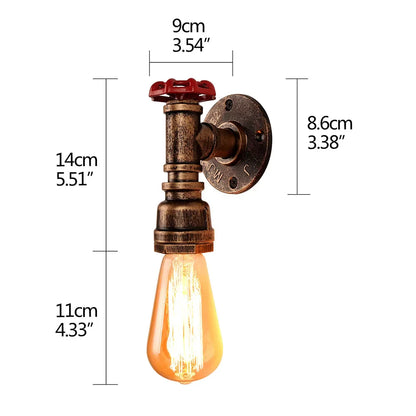 DecorBites™ Bronze Industrial Water Pipe Wall Lamp