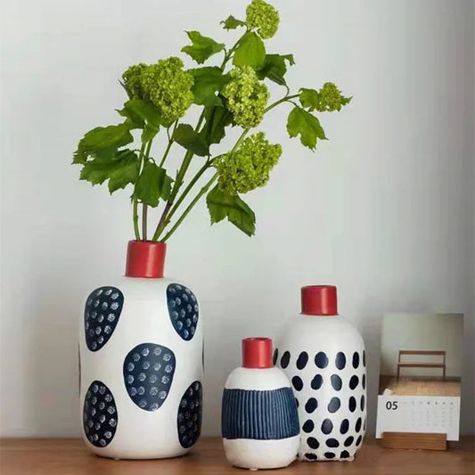 DecorBites™ Ceramic Vase with Colorful Graffiti Lines for Home Decor