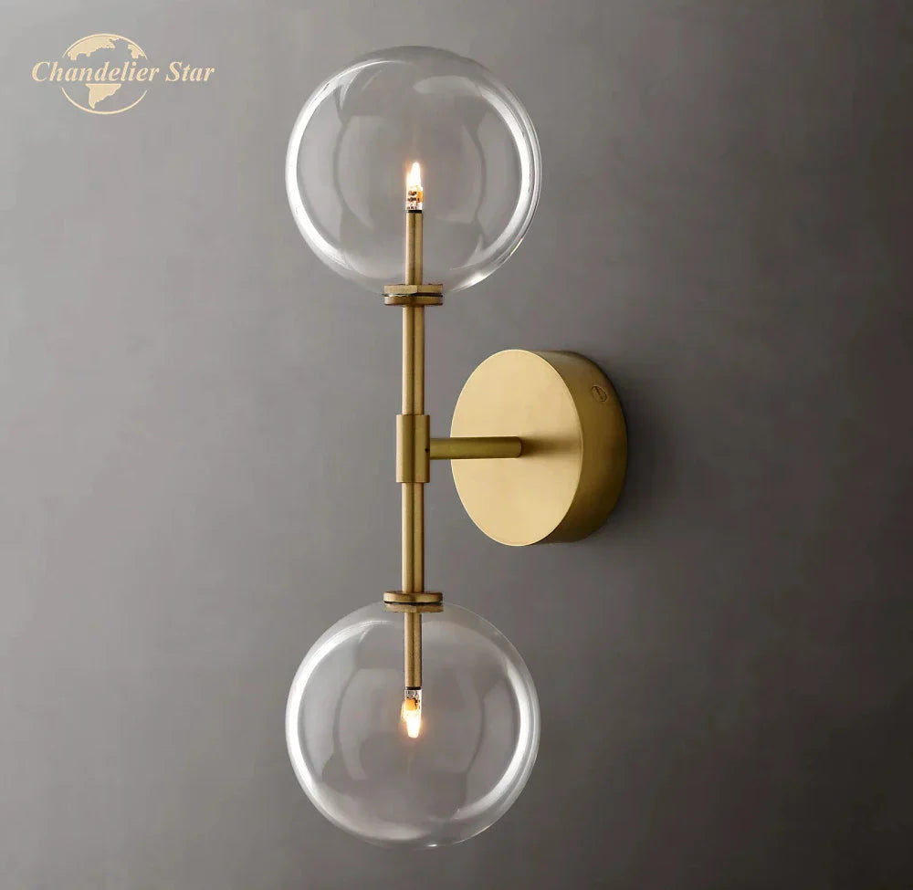DecorBites™ Clear Glass Globe Linear LED Wall Sconce for Bathroom Corridor Bedroom
