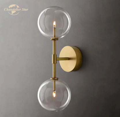 DecorBites™ Clear Glass Globe Linear LED Wall Sconce for Bathroom Corridor Bedroom