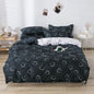 Decobites Letter Happy Little Dog Print Bedding Set for Single Double Bed, 3/4Pcs