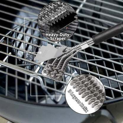 DecorBites™ BBQ Triple Head Brush - Grill Cleaner Tool for Barbecue and Oven