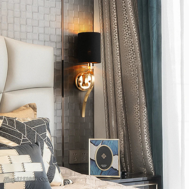 DecorBites™ Crystal Gold Wall Lamp: Luxury LED Lighting for Living Room and Bedroom