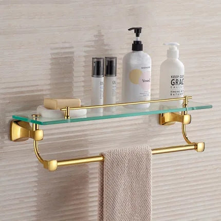 DecorBites™ Gold Bathroom Hardware Set for Towels, Paper, Brushes, and More