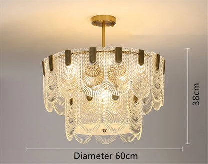 DecorBites™ Art Glass Chandelier: Elegant Luxury Lighting for Living, Dining & Bedroom Rooms